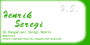 henrik seregi business card